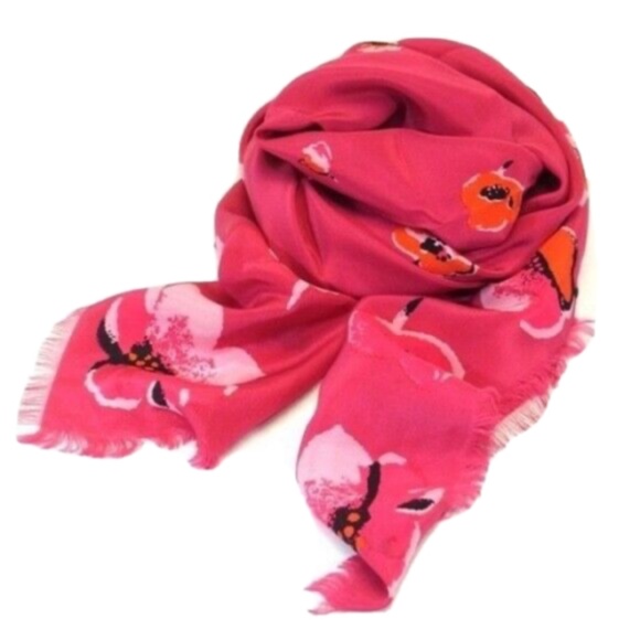 Coach Exploded Wildflower Silk Crepe Scarf (F77812): Dahlia Multi - $135 Retail - Picture 6 of 7